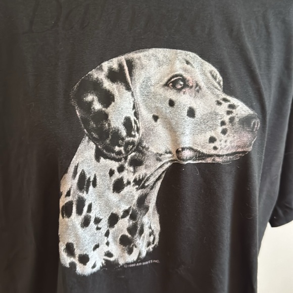 Fruit of the Loom BEST Cotton Black Unisex Dalmatian Short Sleeve Tee - Picture 2 of 7